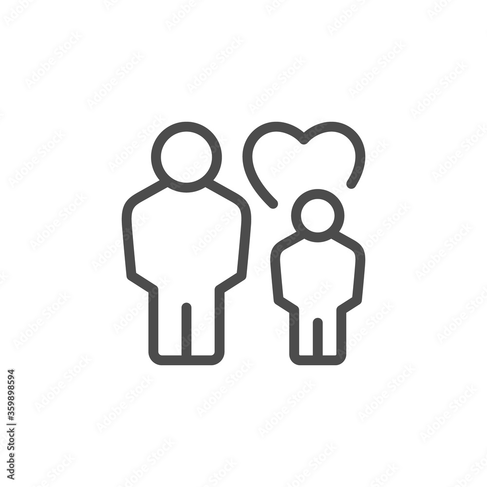 Parent and child line outline icon Parent and child line outline icon