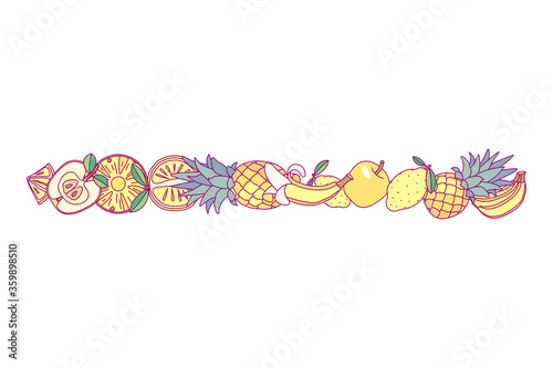 vector fruit panorama border frame clip art