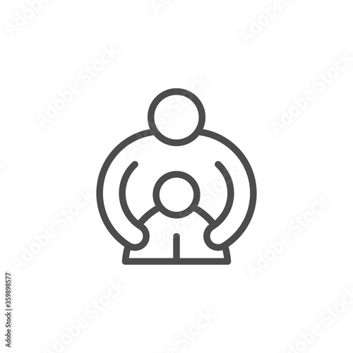 Parent and child line outline icon