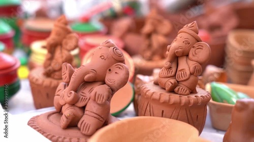 Lord Ganesha clay idols. Eco friendly, non toxic, artistic, cute figurines for sale in time for Ganesh Chaturthi