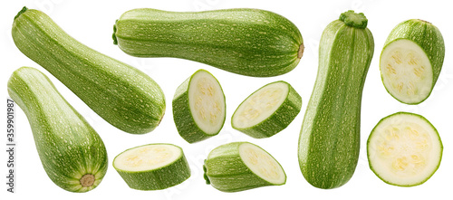 Squash vegetable marrow zucchini isolated on white background photo