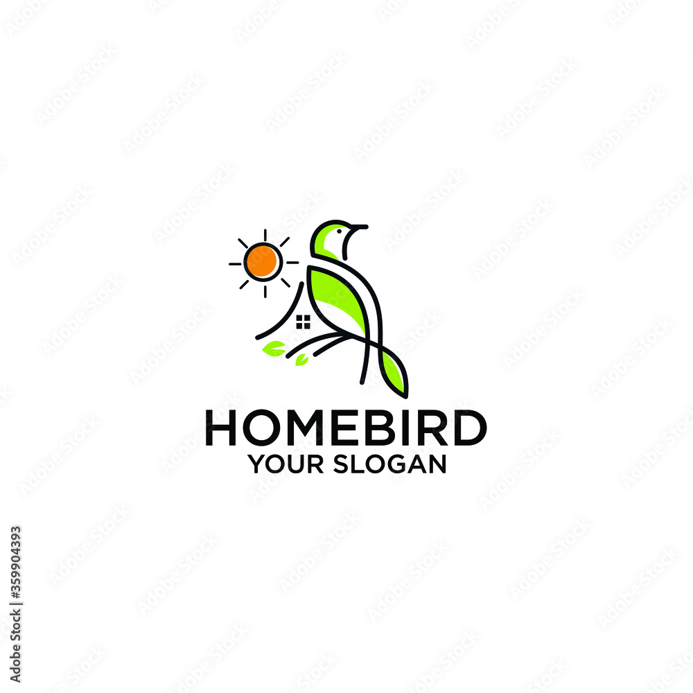 Home bird logo design vector