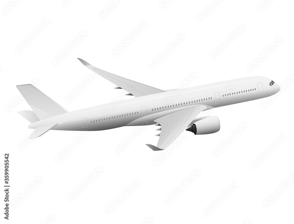 narrow body aircraft in white