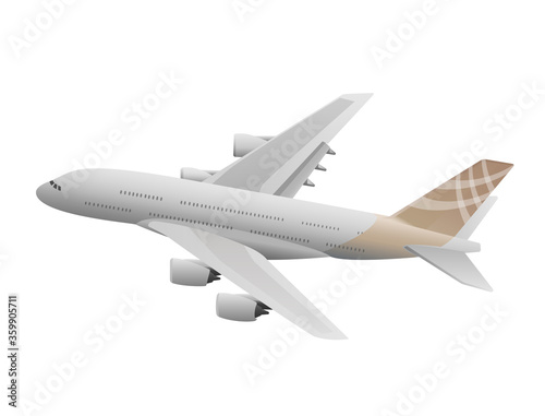 wide body aircraft with brown tail