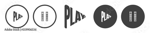 Play button and Pause button icon made from text warp vector illustration isolated on white background.