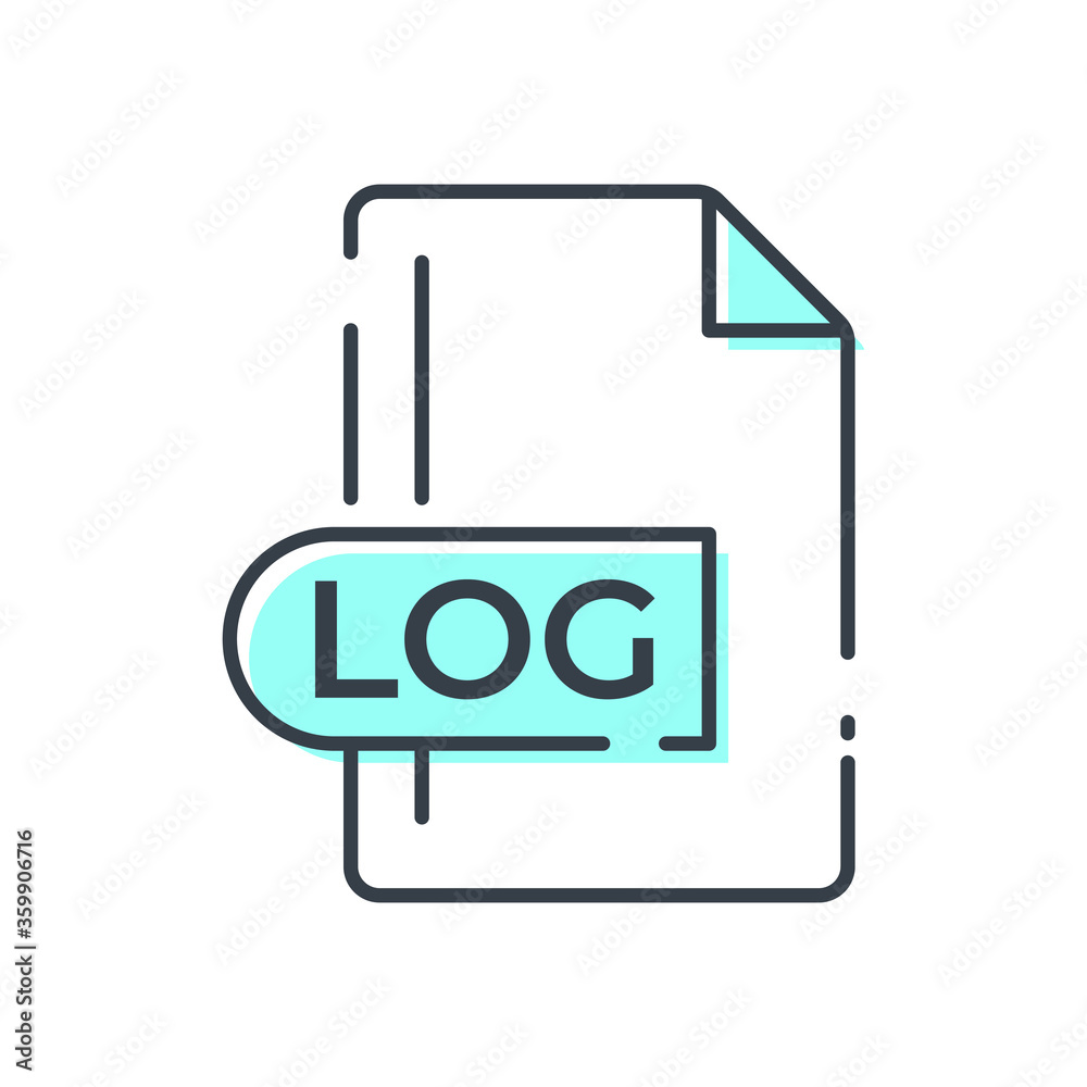 LOG File Format Icon. LOG extension line icon. LOG File Format Icon. LOG extension line icon.