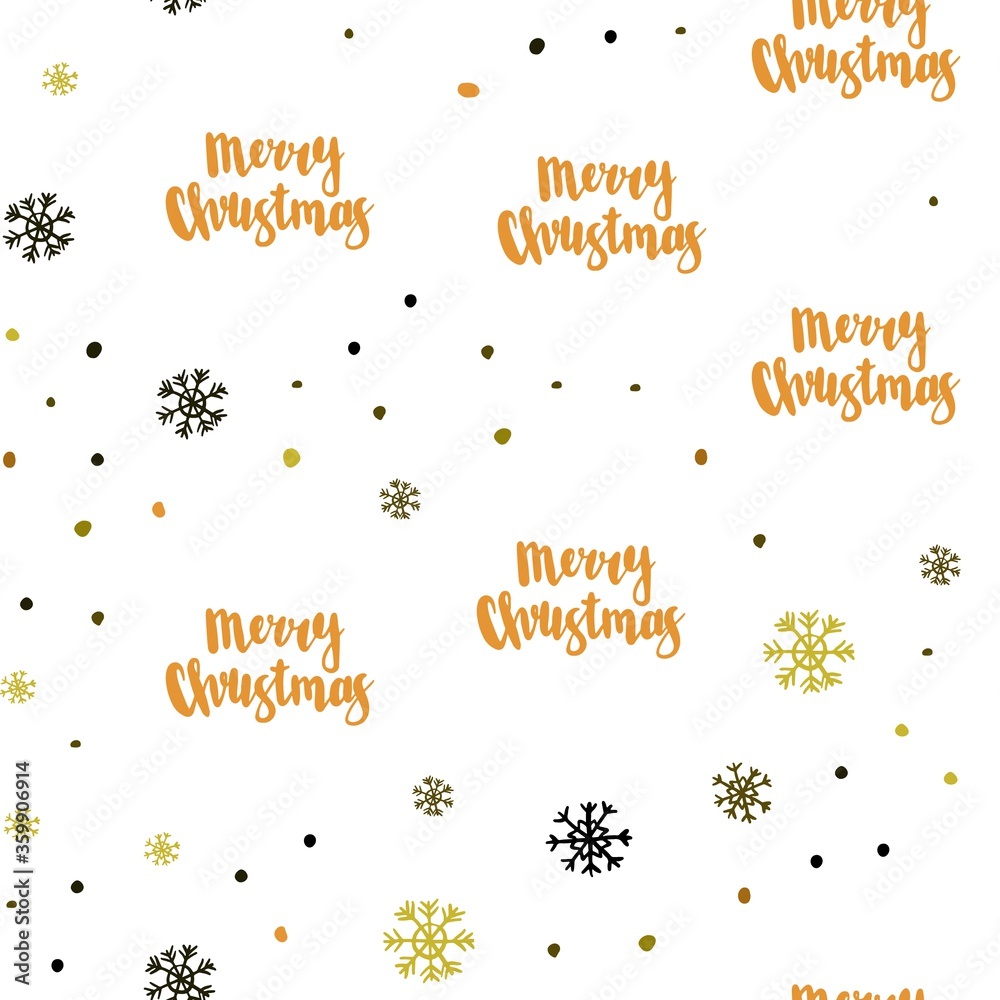 Fototapeta premium Dark Green, Yellow vector seamless texture with colored snowflakes. Shining colorful illustration with snow in christmas style. Template for business cards, websites.