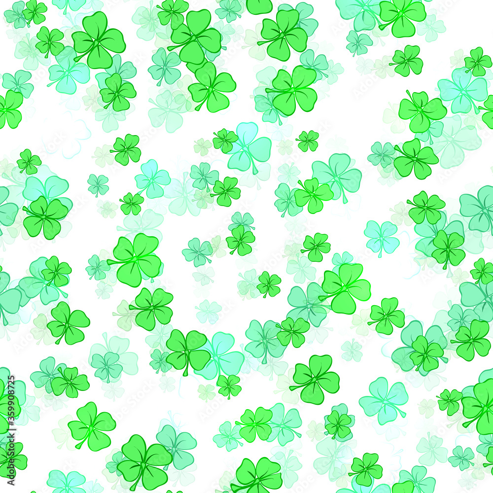 Green shamrocks pattern. St Patricks day background Green shamrocks pattern. St Patricks day background
