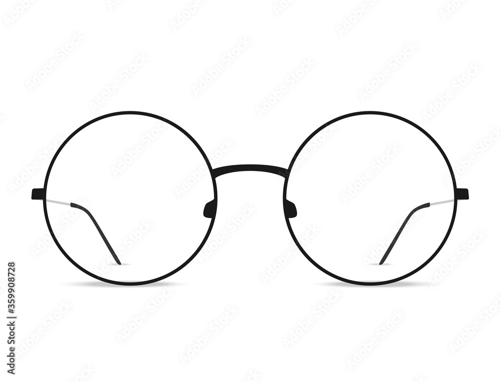 Round black sunglasses with clean glass Round black sunglasses with clean glass