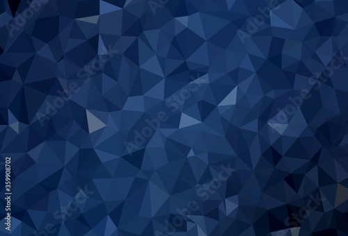 Dark BLUE vector polygonal background. Glitter abstract illustration with an elegant triangles. Template for cell phone's backgrounds.