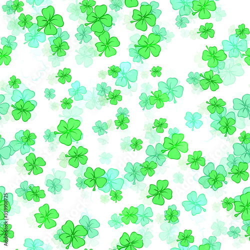Green shamrocks pattern. St Patricks day background