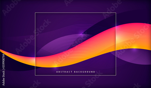 Modern technology banner design with abstract wavy shapes in color. Vector illustration.