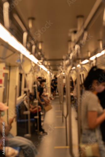 blur image of passenger in underground train © Nikorn