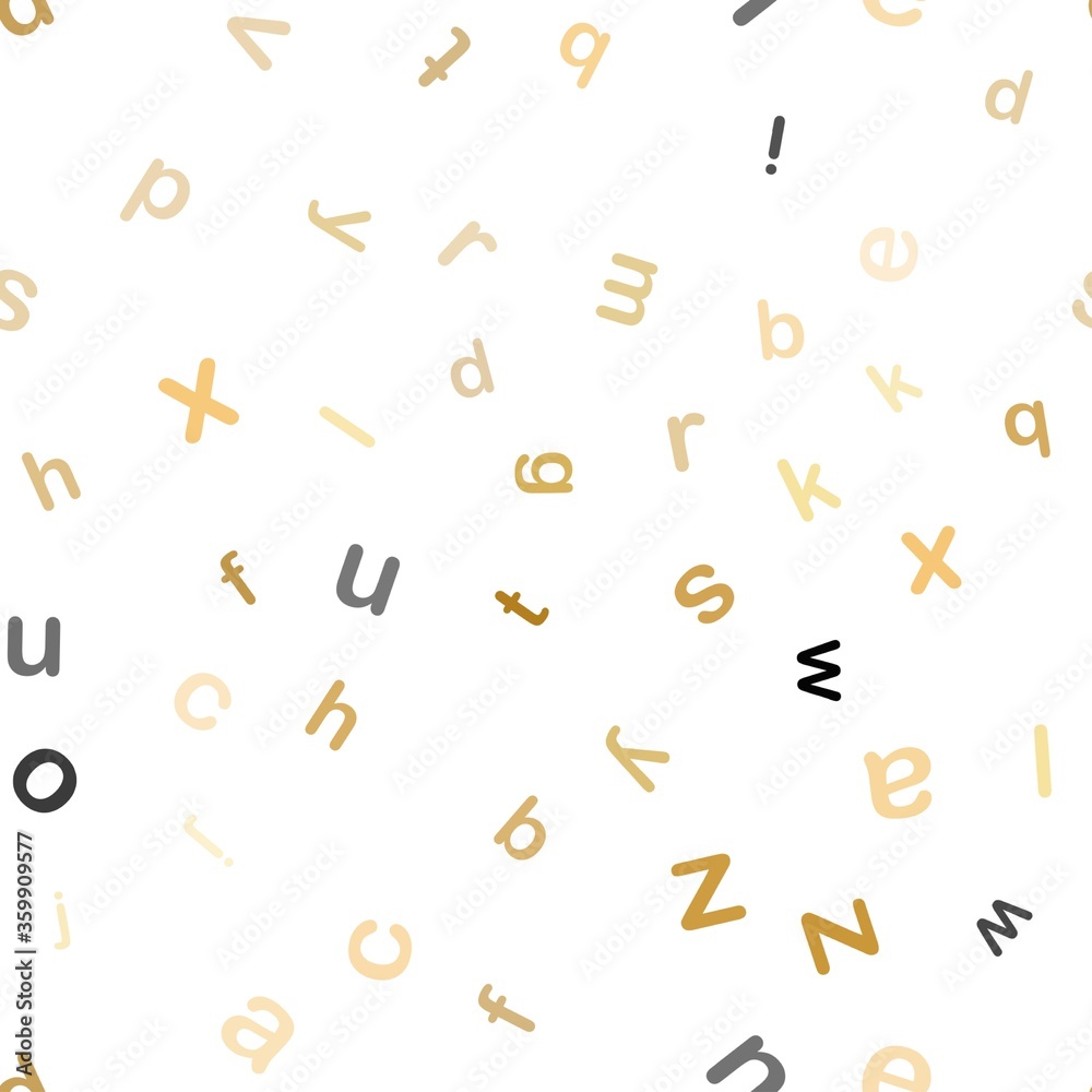 Light Orange vector seamless texture with ABC characters. Modern geometrical illustration with ABC english symbols. Design for wallpaper, fabric makers. Light Orange vector seamless texture with ABC characters. Modern geometrical illustration with ABC english symbols. Design for wallpaper, fabric makers.