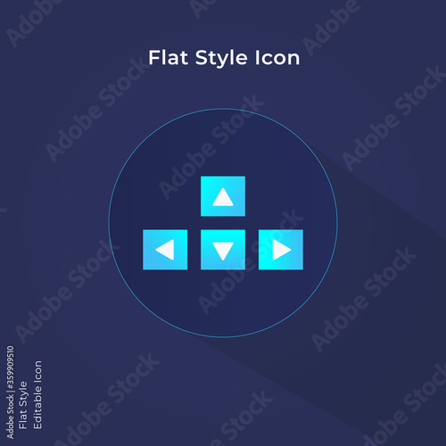 Up, down, right, left button arrow flat icon for website, mobile app, ui design.