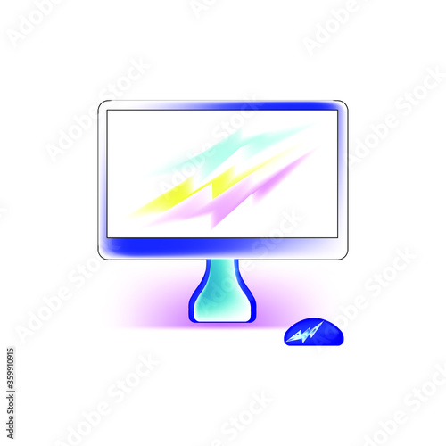 Realistic Computer Monitor, Electronic Gadget, Device, laptop with Background. Can Use for Template Project, Presentation. EPS 10.