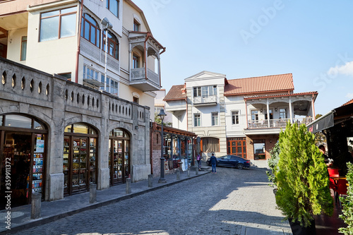 Tbilisi, Georgia - October 21, 2019: Street of Tbilisi city with is capital of Georgia in a summer, spring or autumn day © keleny