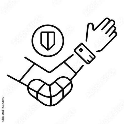 Protective knee pad line icon