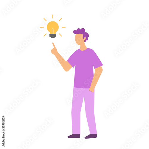 young people have idea vector illustration