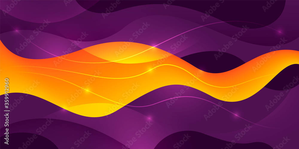 Fototapeta premium Elegant abstraction made of wavy shapes. Vector illustration.