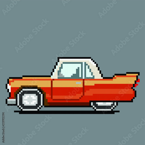 Сar in pixel art vector illustration