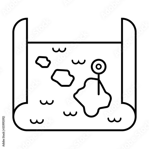treasure map icon vector illustration
