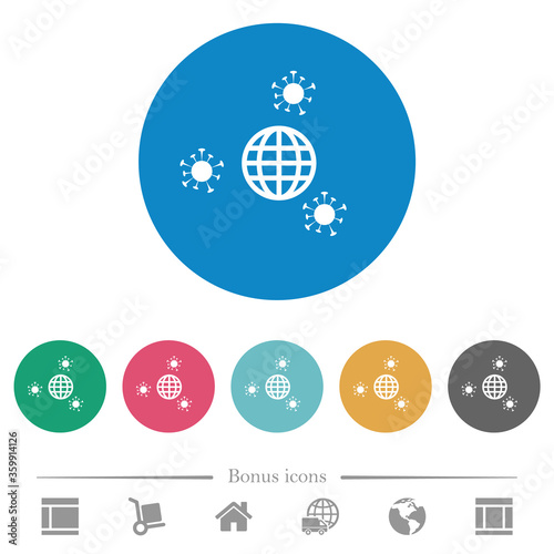 Pandemic flat round icons