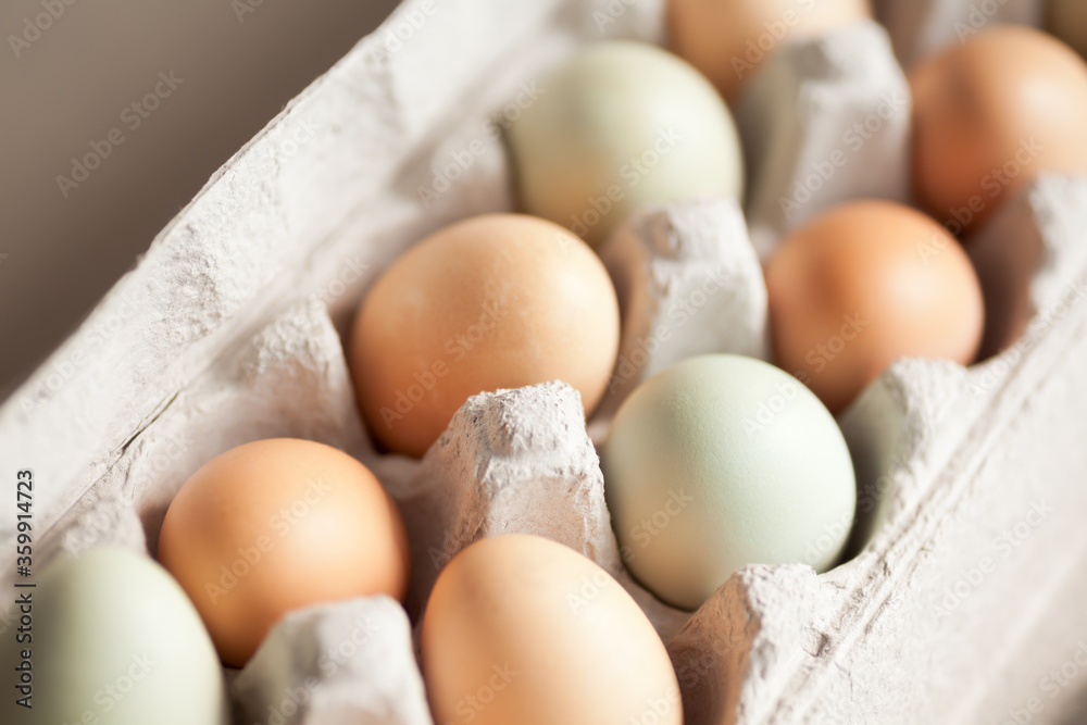 Healthy organic food fresh eggs protein from Farmers Market in carton Healthy organic food fresh eggs protein from Farmers Market in carton