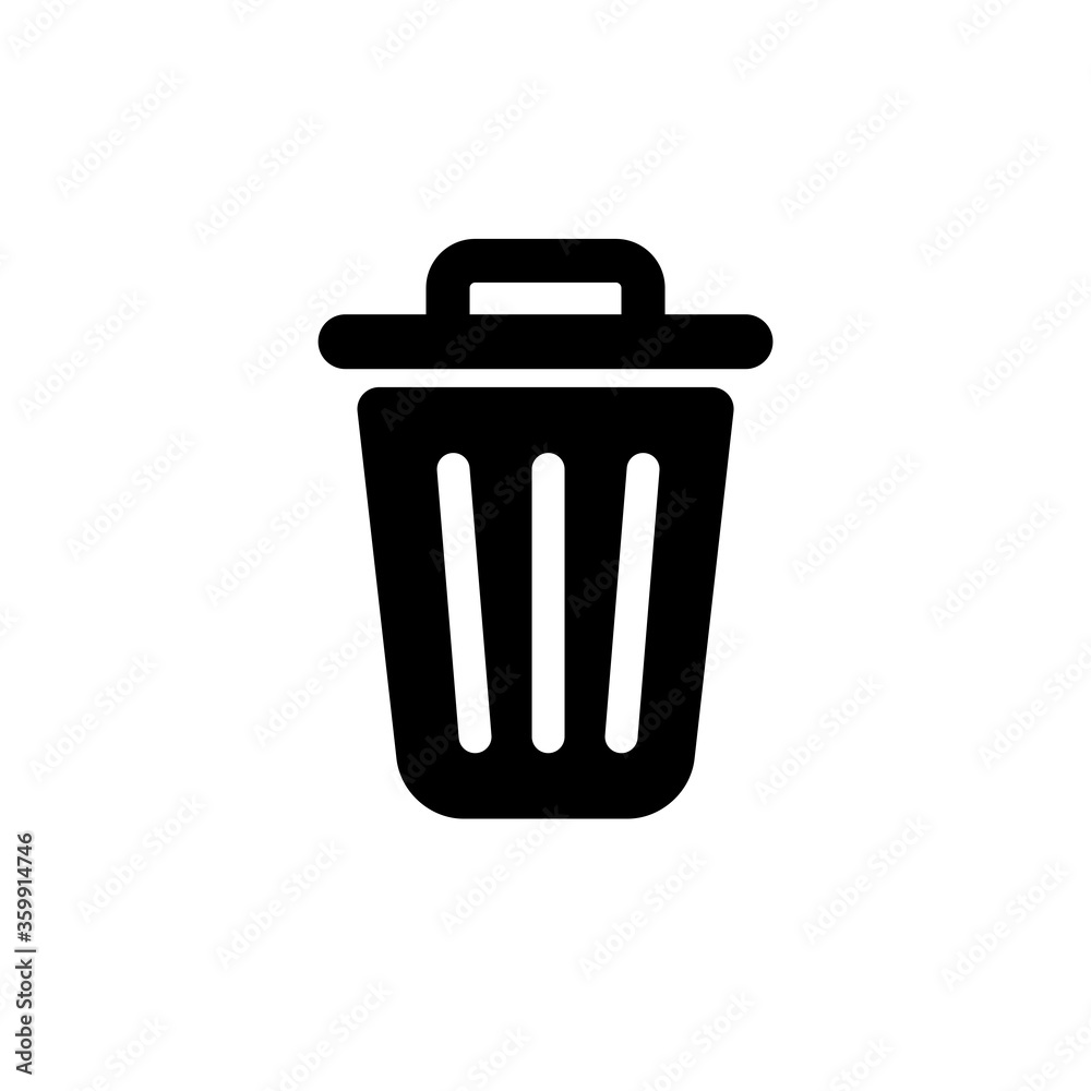 Trash Icon Vector Illustration in Trendy Flat Design Trash Icon Vector Illustration in Trendy Flat Design