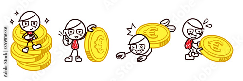 Illustration of money success or failure / Stickman