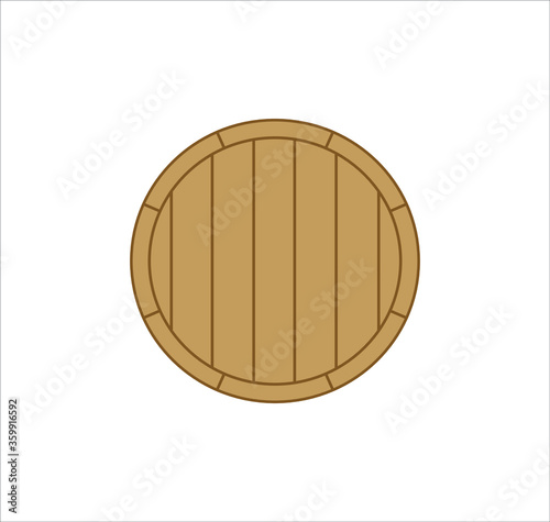 Wooden barrel design vector icon on background