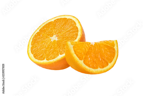 Perfect fruit orange isolated on white.