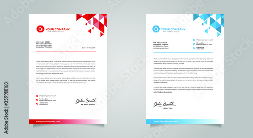 Abstract Letterhead Design Modern Business Letterhead Design Template
