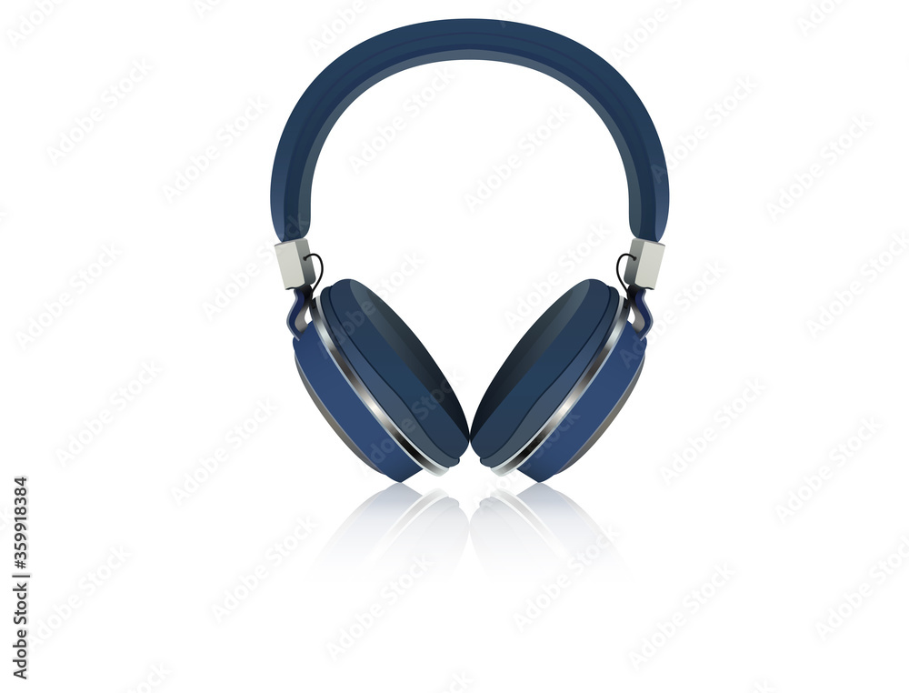 A blue headset on the floor with its shadow A blue headset on the floor with its shadow