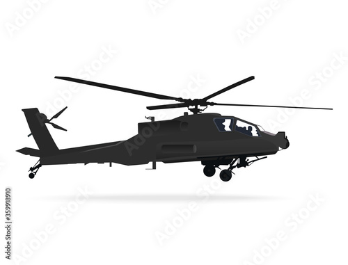 Black helicopter gunships are ready for battle photo