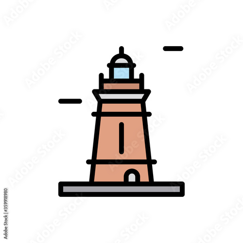 Navigational  lighthouse icon. Simple color with outline vector elements of pharos icons for ui and ux  website or mobile application