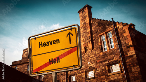 Street Sign Heaven versus Hell