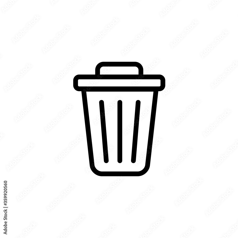 Trash Icon Vector Illustration in Trendy Flat Design Trash Icon Vector Illustration in Trendy Flat Design