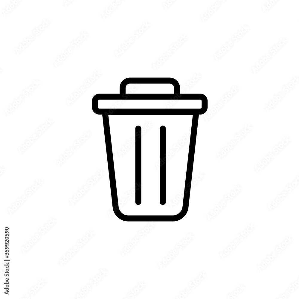 Trash Icon Vector Illustration in Trendy Flat Design Trash Icon Vector Illustration in Trendy Flat Design