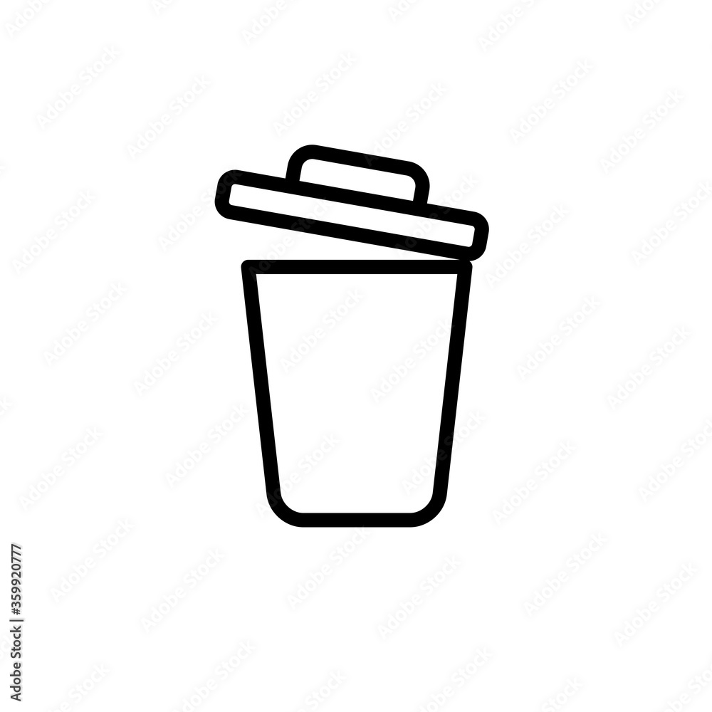 Trash Icon Vector Illustration in Trendy Flat Design Trash Icon Vector Illustration in Trendy Flat Design