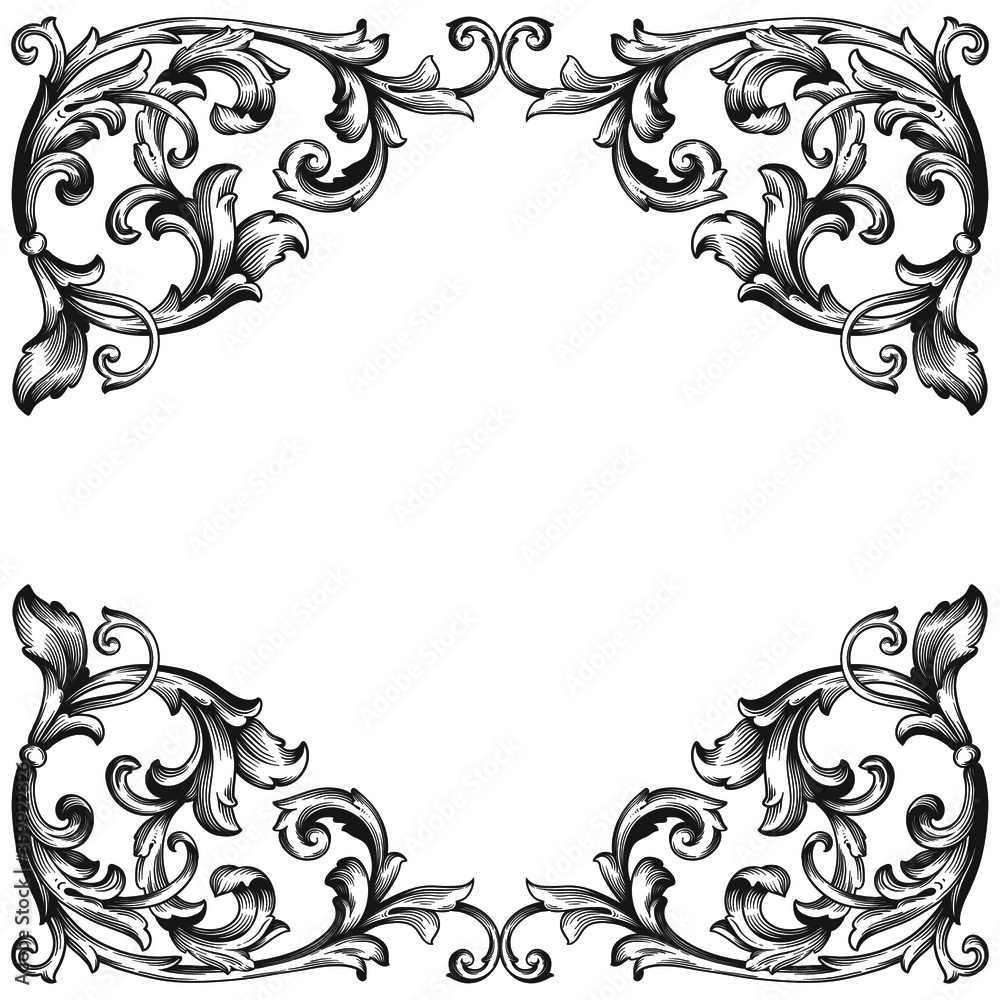 Classical baroque vector of vintage element for design. Decorative design element filigree calligraphy vector. You can use for wedding decoration of greeting card and laser cutting.