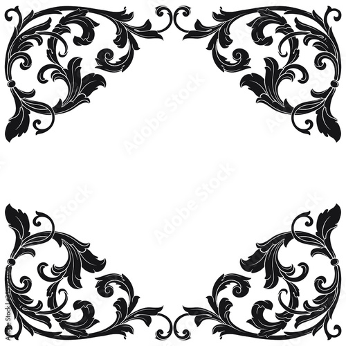 Classical baroque vector of vintage element for design. Decorative design element filigree calligraphy vector. You can use for wedding decoration of greeting card and laser cutting.