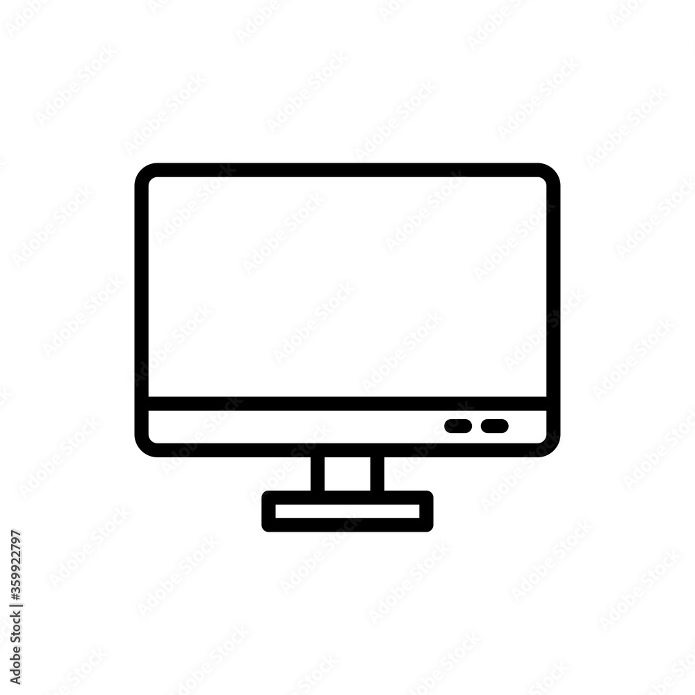 Monitor line icon, desktop line icon. Design vector illustration Monitor line icon, desktop line icon. Design vector illustration