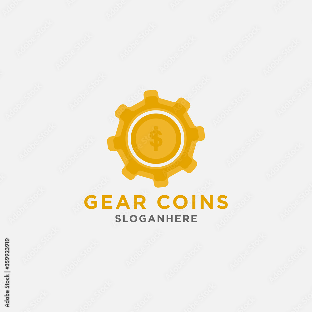 Fototapeta premium financial gear economy logo design vector