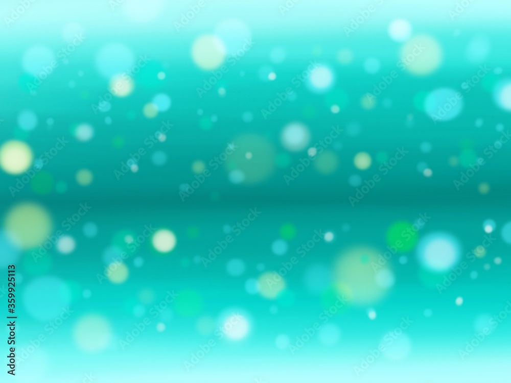 Light blue and green bokeh Background created by digital paintbrush