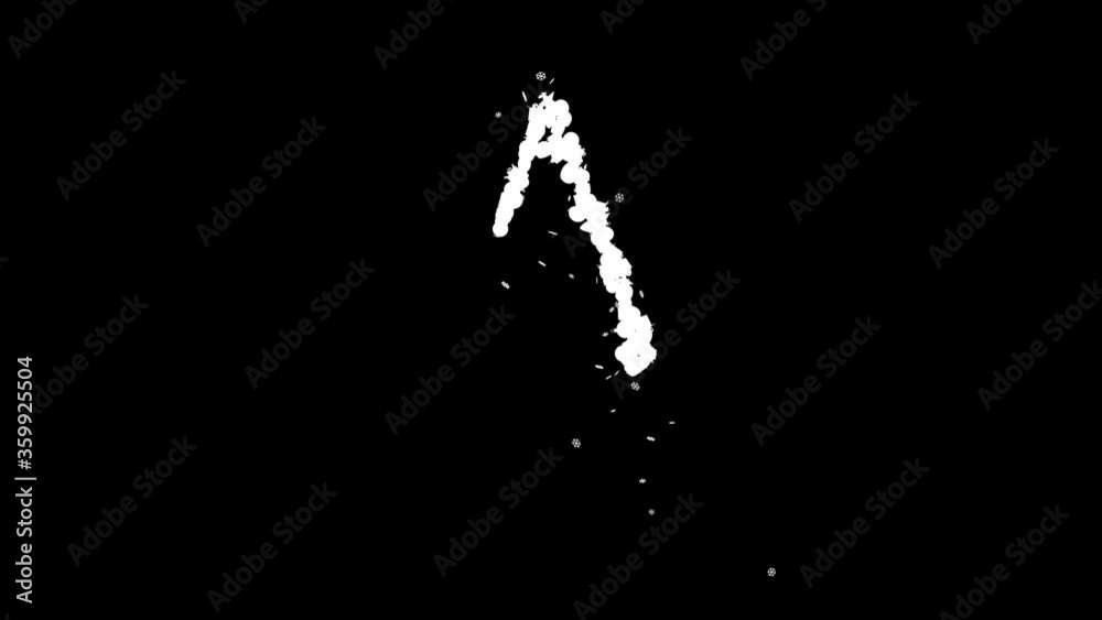 Typography out of Christmas ornaments with snow flakes in classic red, green yellow colors with alpha channel A Typography out of Christmas ornaments with snow flakes in classic red, green yellow colors with alpha channel A