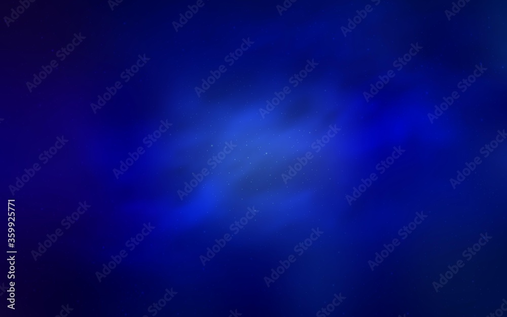 Dark BLUE vector pattern with night sky stars. Shining colored illustration with bright astronomical stars. Smart design for your business advert.