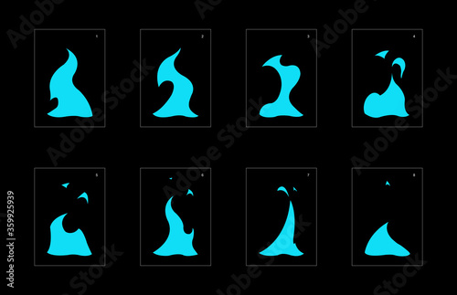 Water explosion effect. Explosion animation effect. Animation sprite sheet for games, cartoon or animation. vector style animation effect 1266.