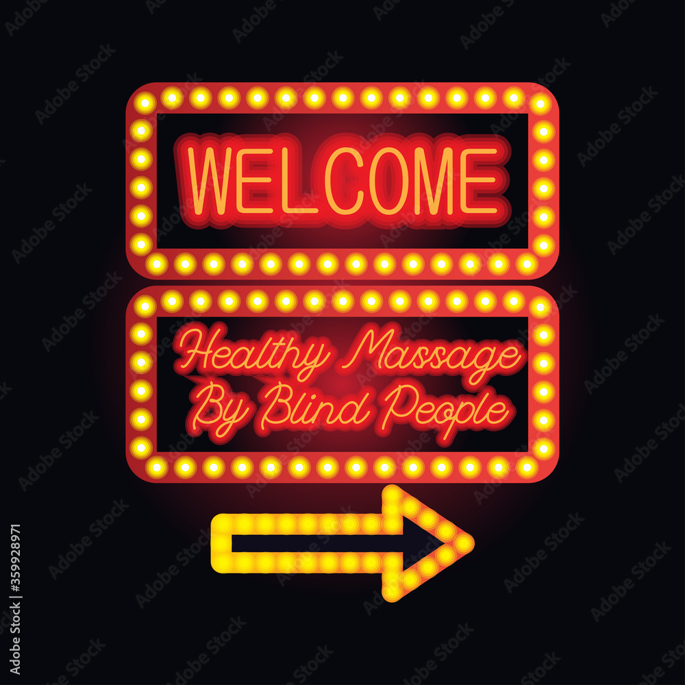 healthy massage in neon sign plank for massage business healthy massage in neon sign plank for massage business