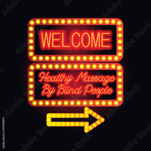 healthy massage in neon sign plank for massage business